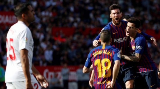 ميسي يسجل الهاتريك رقم50ويقودبرشلونةللفوزعلى إشبيلية..ويؤكد:سنهزم ريال مدريد